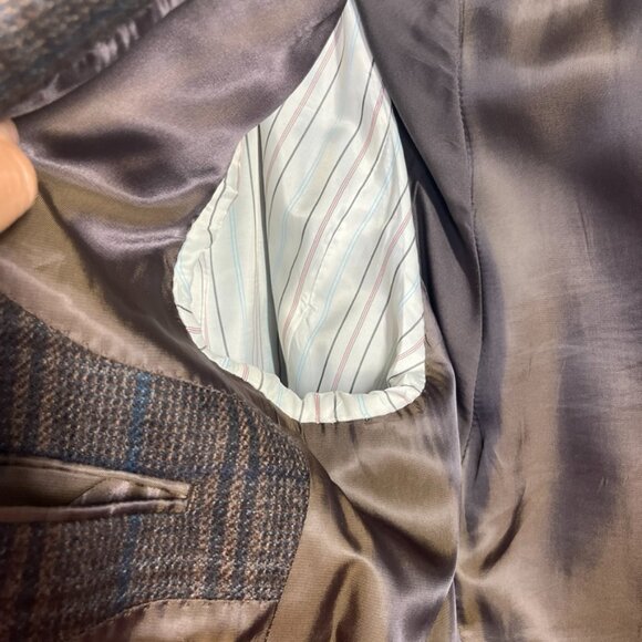 Lauren Ralph Lauren Blazer Mens 44R Brown Blue Plaid Wool Sport Coat Jacket - Picture 8 of 16